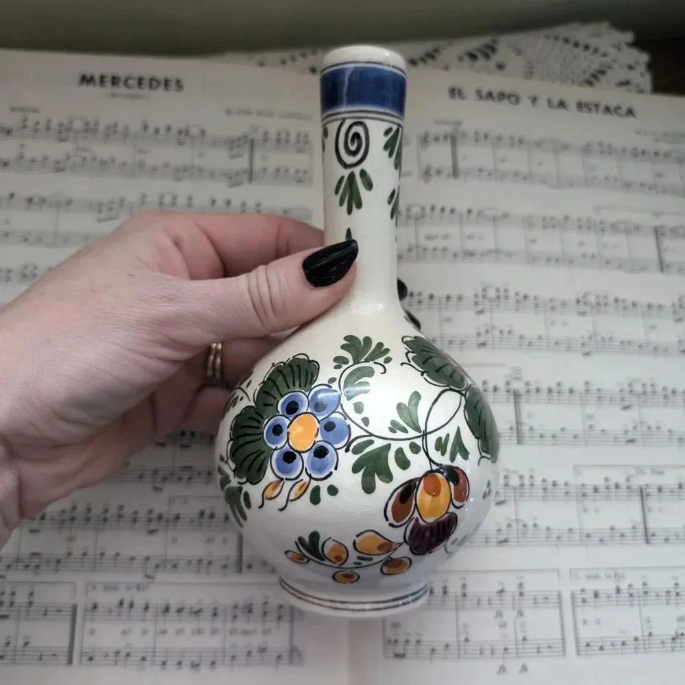deift Hand-Painted Floral Ceramic Vase - Multicolor
